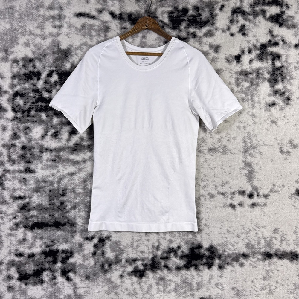 Spanx Ultra Sculpt Shirt Mens Size XXL White Short Sleeve Gym Training Nylon